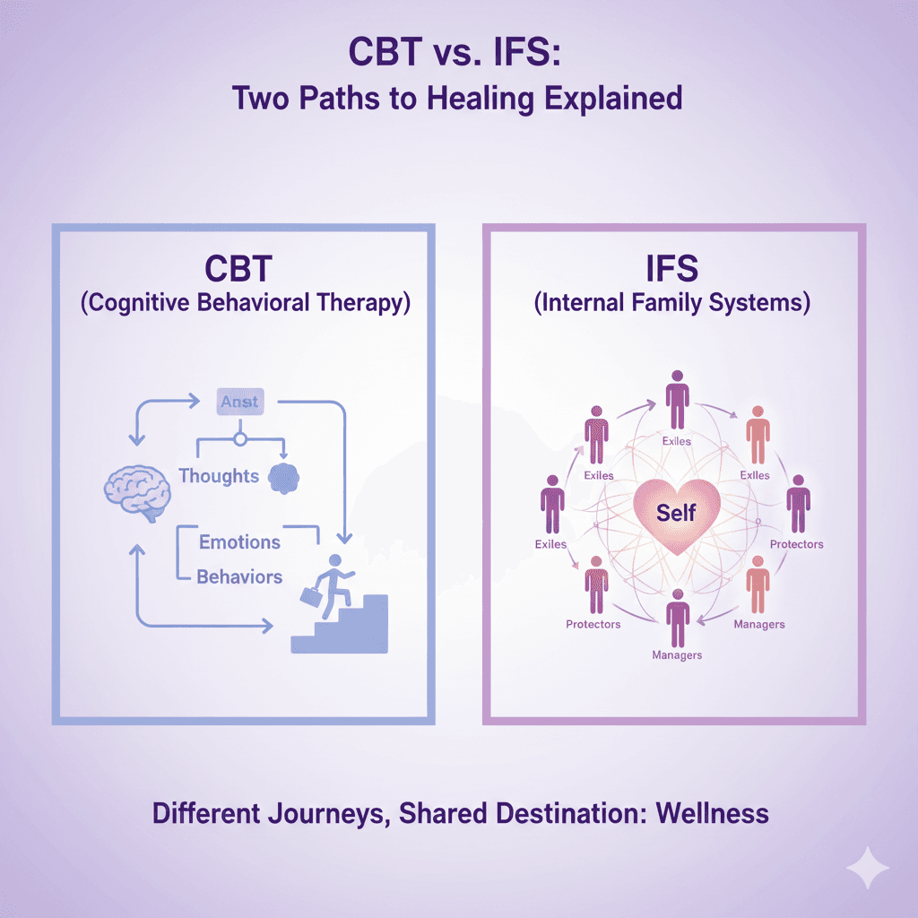 CBT vs IFS: Two Paths to Healing Explained